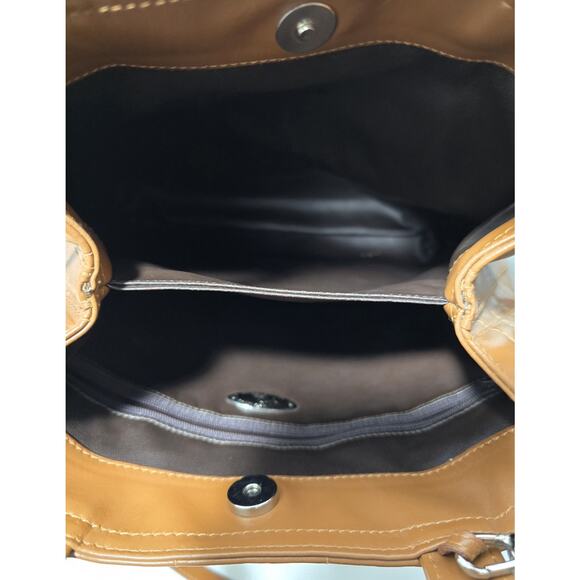 Vintage Aleda Firenze Italy Smooth Leather Caramel Shoulder/Crossbody bag Purse - Picture 10 of 11